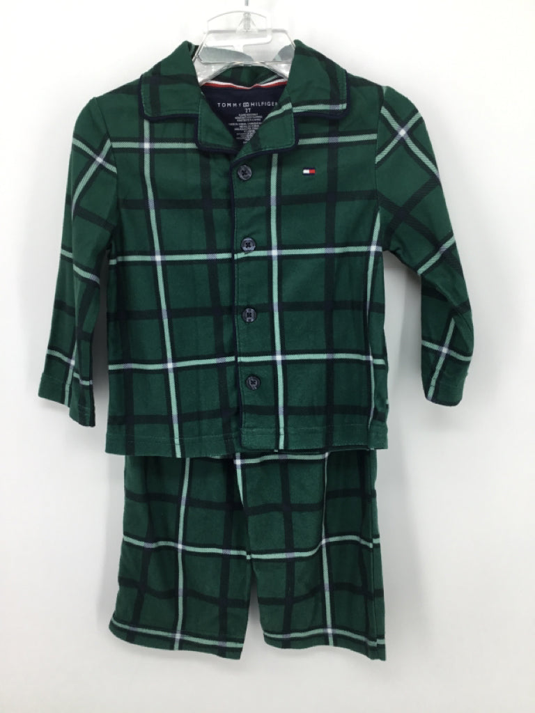 Tommy Hilfiger Child Size 2 Green Plaid Pajamas - boys