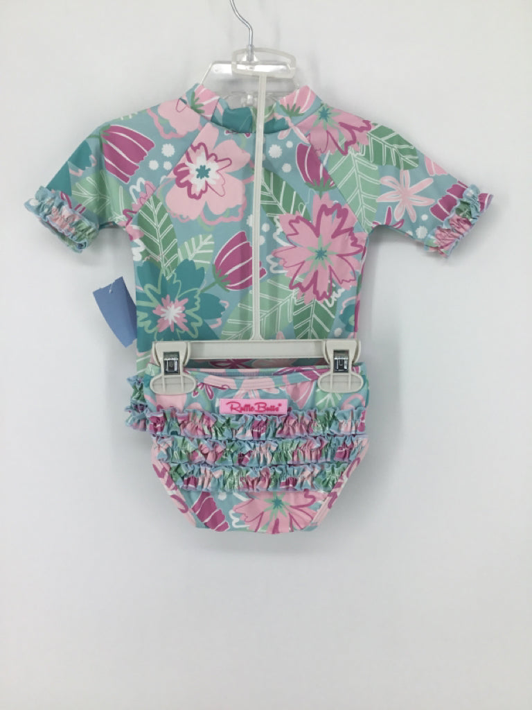 Ruffle Butts Child Size 12-18 Months Blue Swimwear - girls