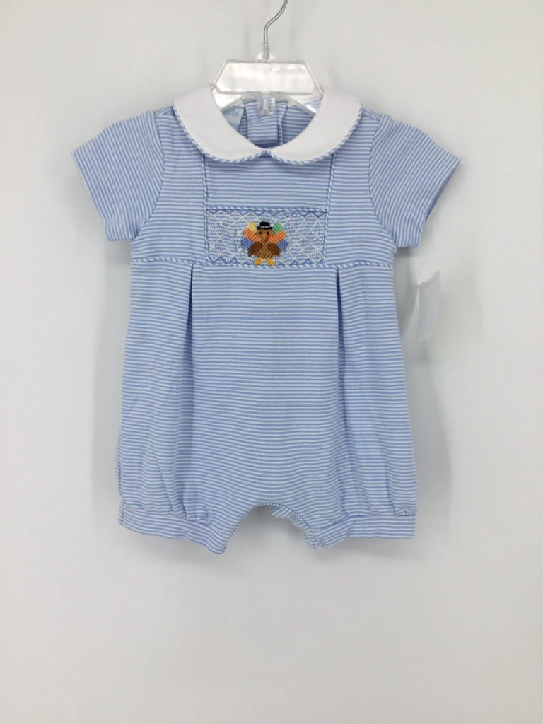 Petit Bebe Child Size 9 Months Blue Thanksgiving Outfit