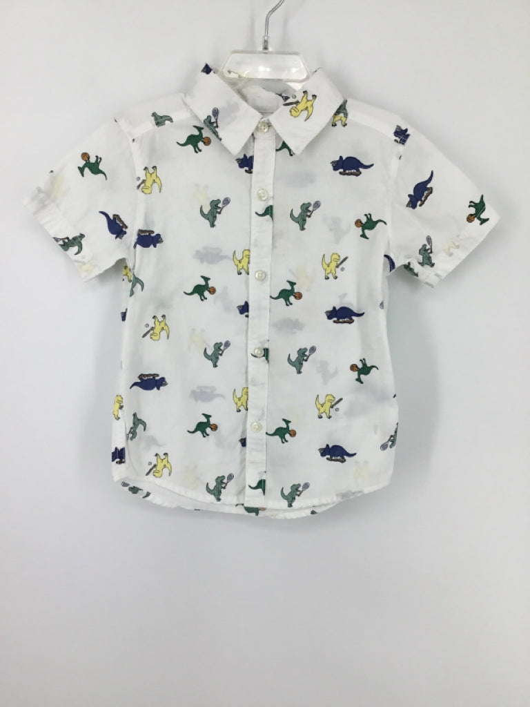 Carter's Child Size 3 White Dinosaur Shirt - boys