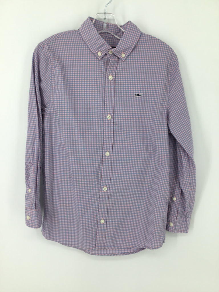 vineyard vines Child Size 8 Blue Gingham Shirt - boys