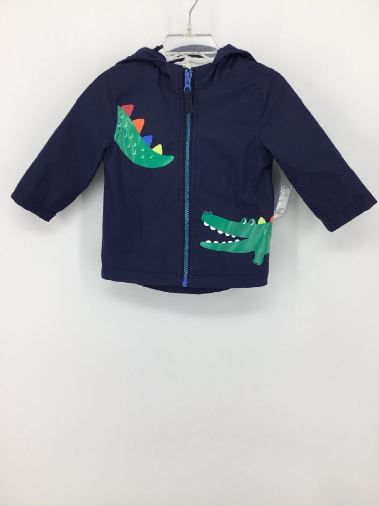 Little Me Child Size 12 Months Navy Print Raincoat - boys