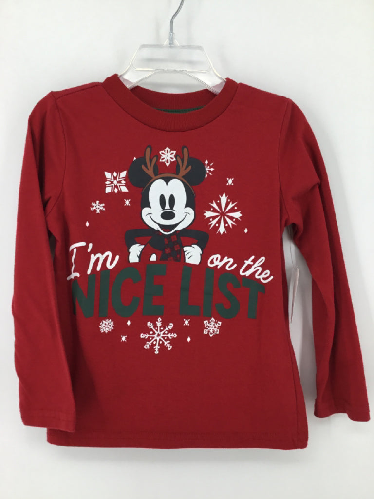 Disney Child Size 4 Red Christmas T-Shirt