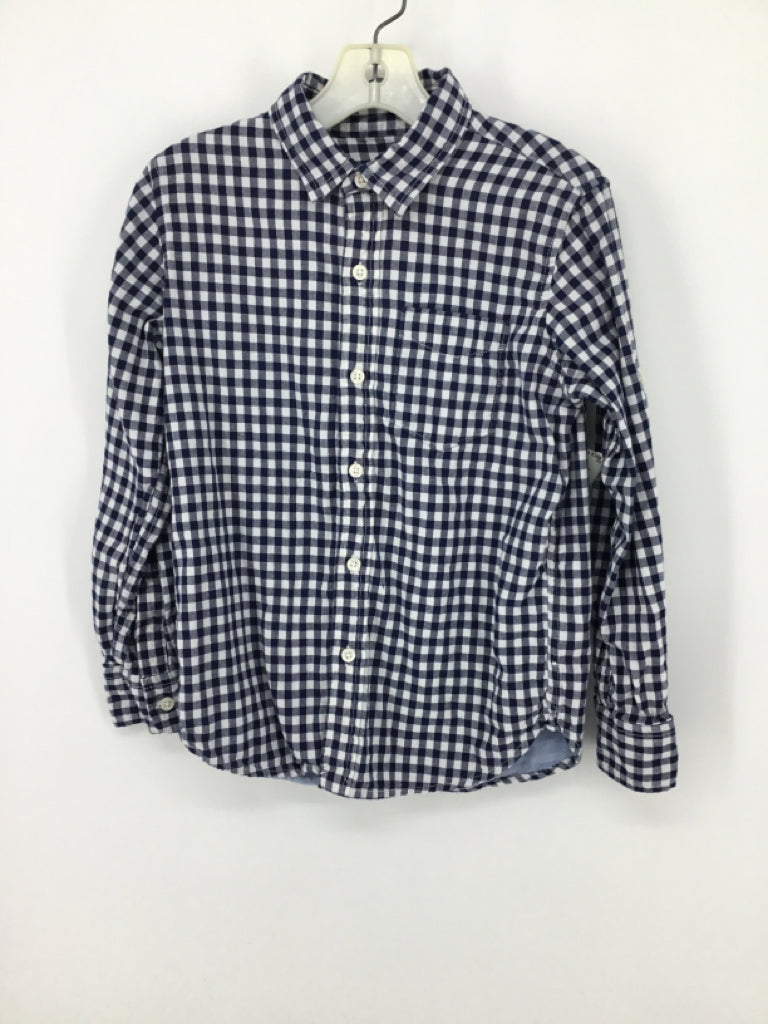Gap Kids Child Size 8 Navy Gingham Shirt - boys