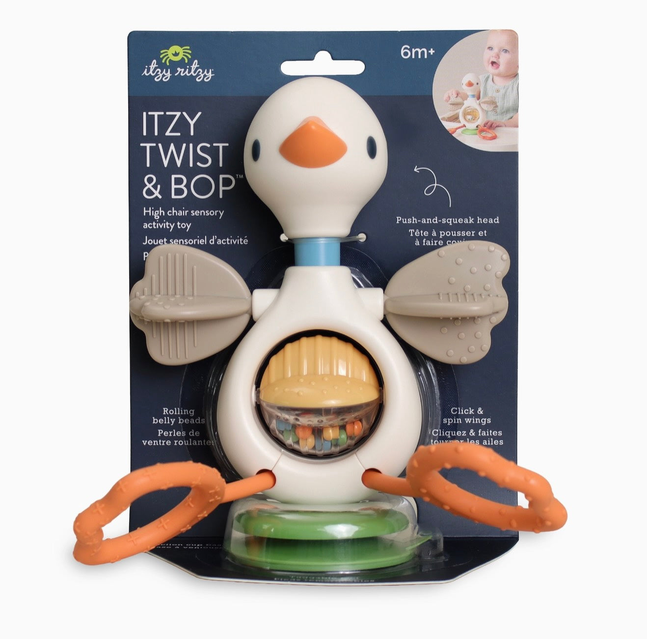 Itzy Ritzy - Twist & Bop High Chair Sensory Toy Goose