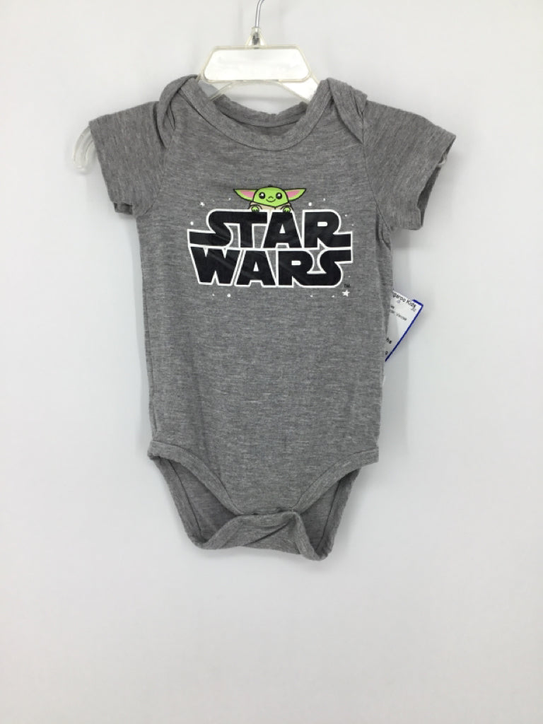 Little Sleepies + Star Wars Child Size 3-6 Months Gray Onesie