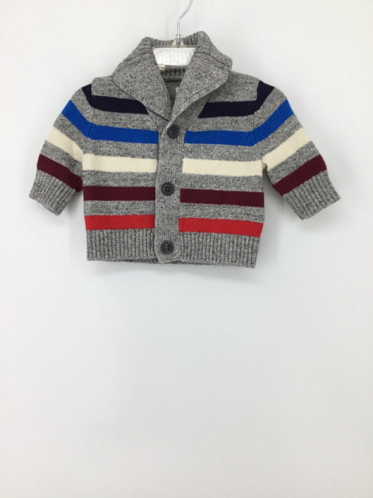 Baby Gap Child Size 0-3 Months Gray Stripe Sweater - boys