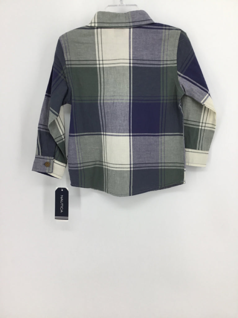 Nautica Child Size 24 Months Blue Plaid Shirt - boys