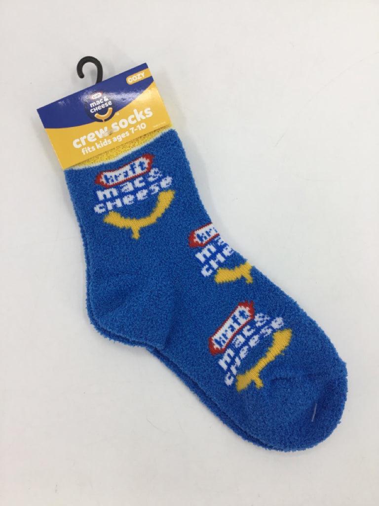 brandless Child Size 7 Blue Print Socks - boys