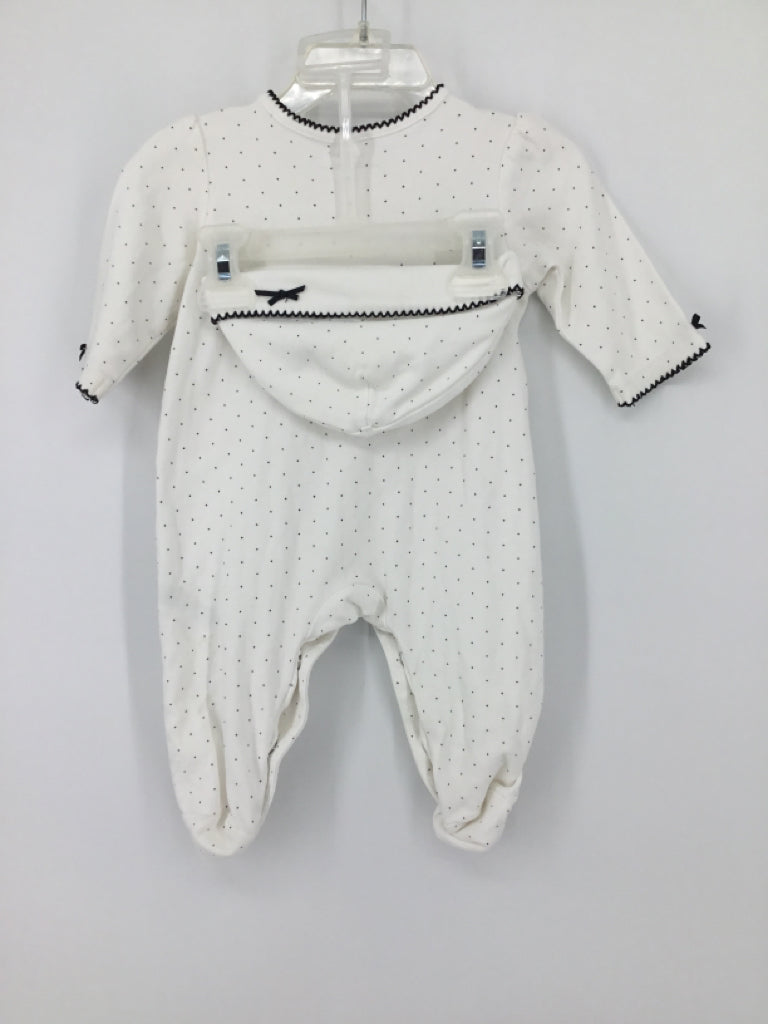 Little Me Child Size 6 Months White Sleepers