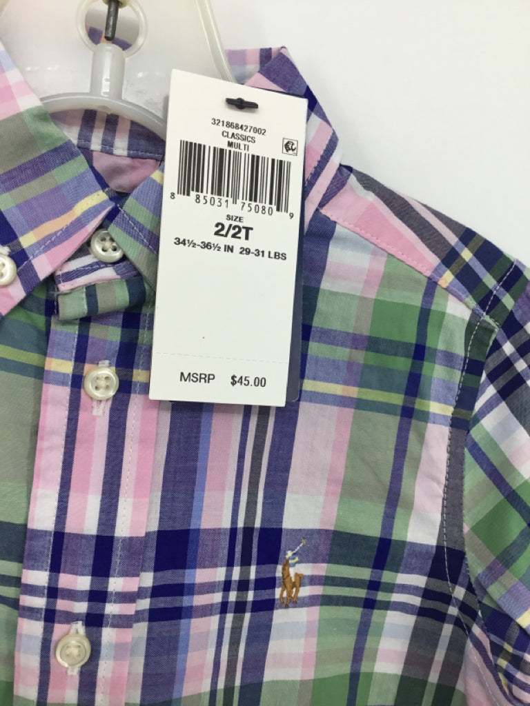 Ralph Lauren Child Size 2 Multi-Color Plaid Shirt - boys