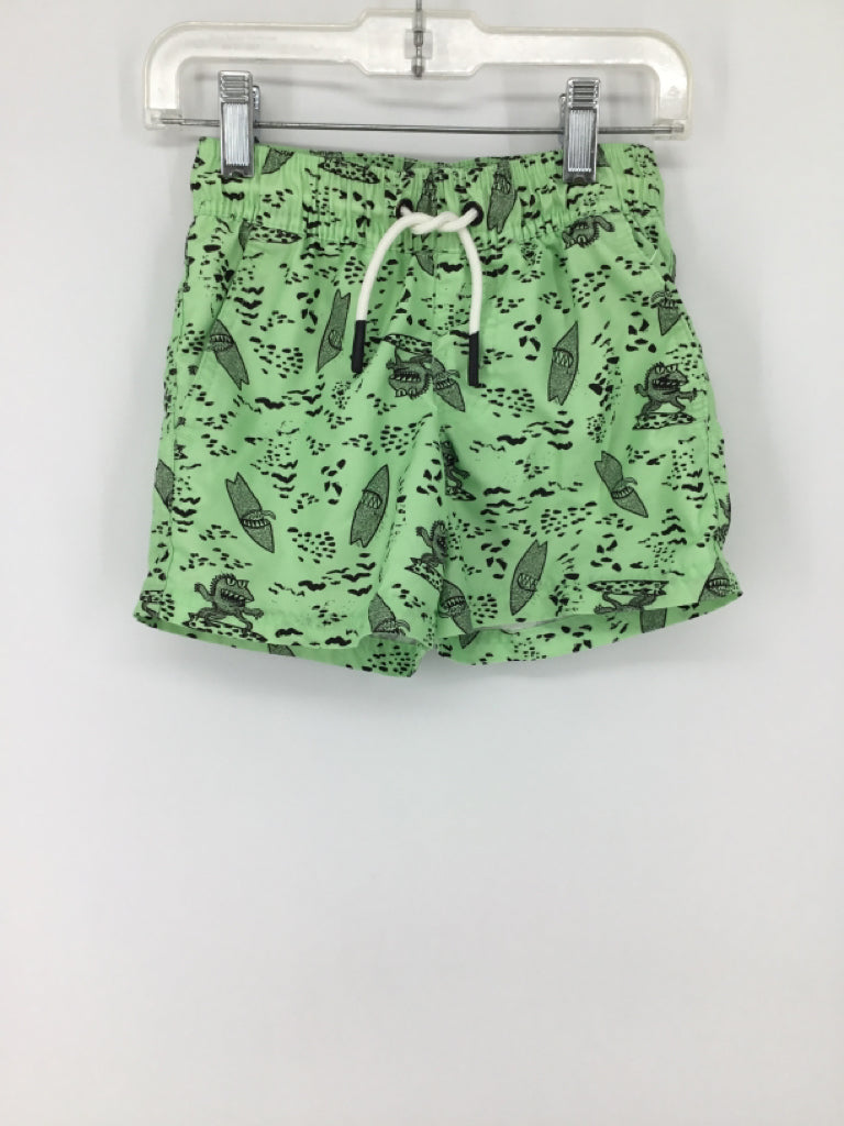 Art Class Child Size 4 Green Print Swimwear - boys