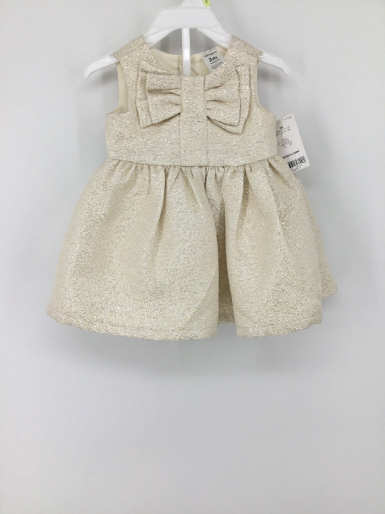Carter's Child Size 3 Months Gold Dress - girls
