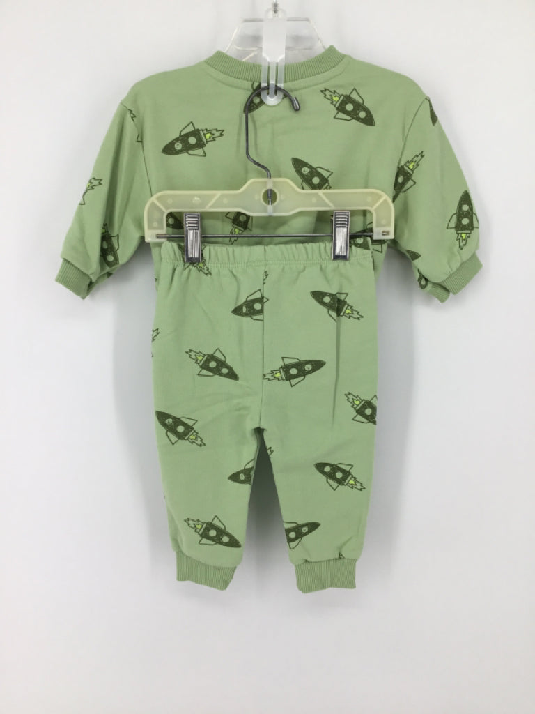 Cat & Jack Child Size 6-9 Months Green Print Outfit - boys