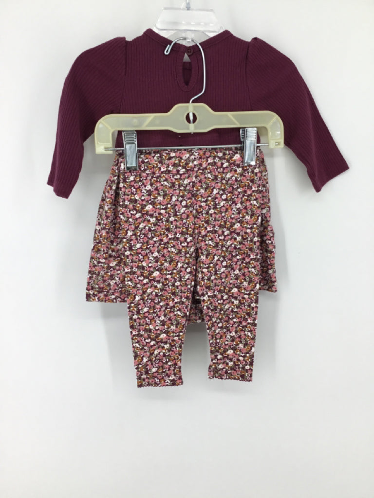 Carter's Child Size 6 Months Burgundy Outfit - girls