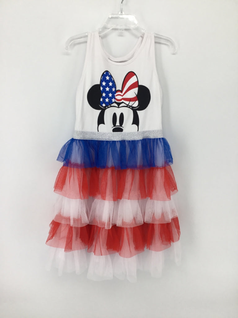Disney Child Size 7 White Stars & Stripes Dress