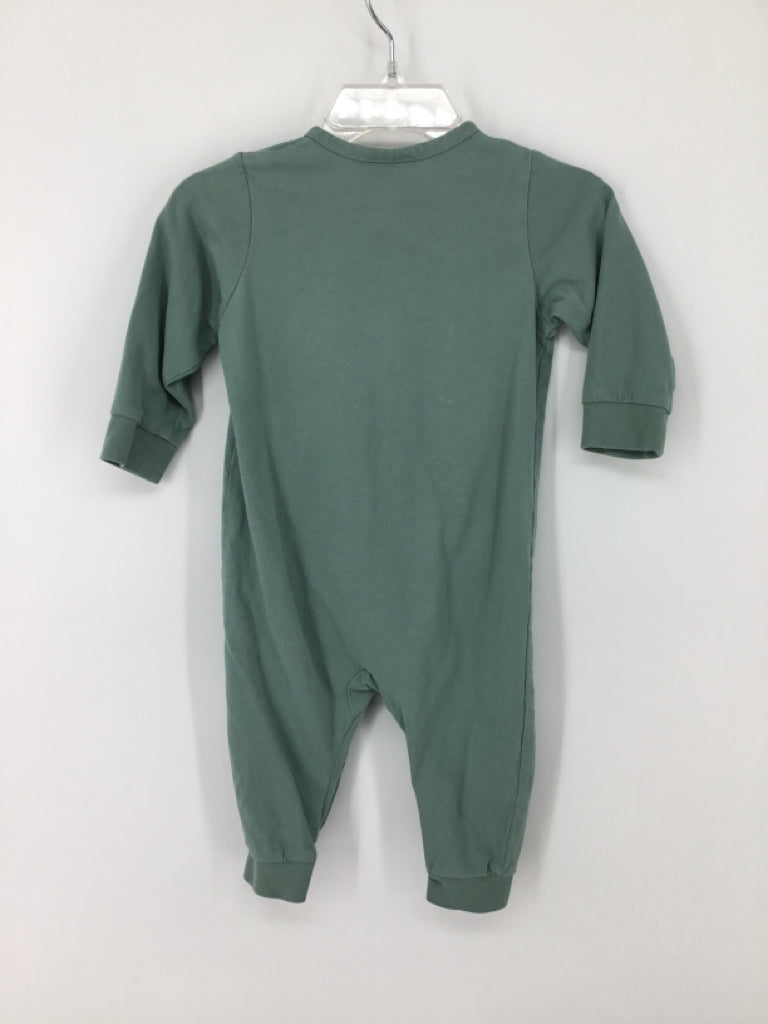 H & M Child Size 6 Months Green Solid Pajamas - boys