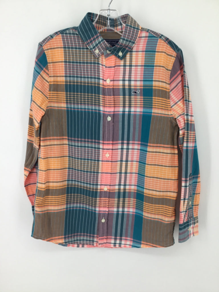 vineyard vines Child Size 8 Multi-Color Plaid Shirt - boys