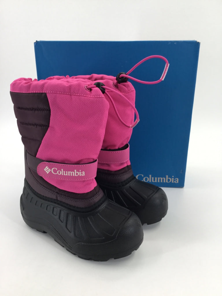 Columbia Powderbug Snowlite Child Size 1 Youth Pink Rain/Snow Boots