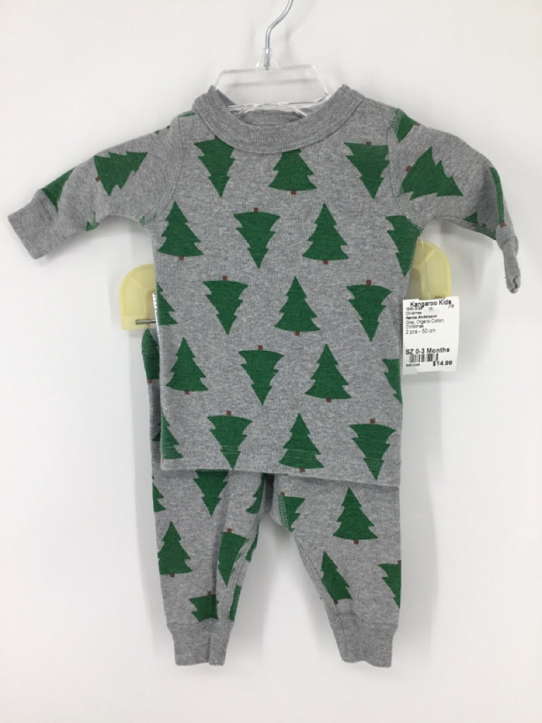 Hanna Andersson Child Size 0-3 Months Gray Christmas Pajamas