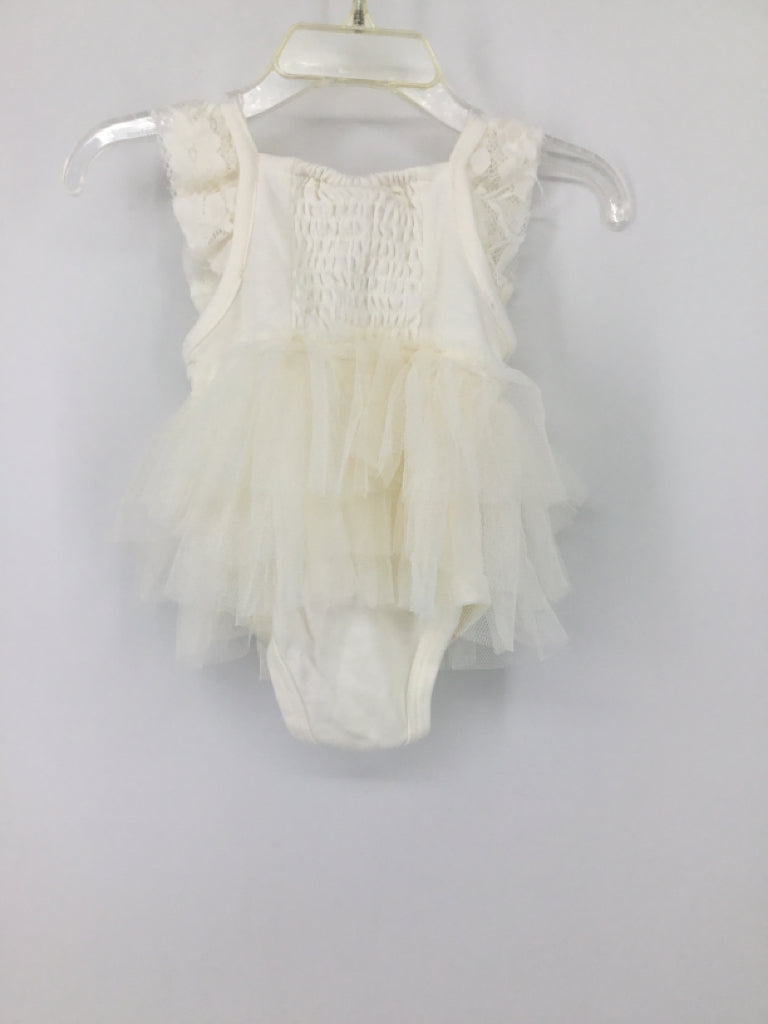 Little Lass Child Size 3-6 Months White Outfit - girls