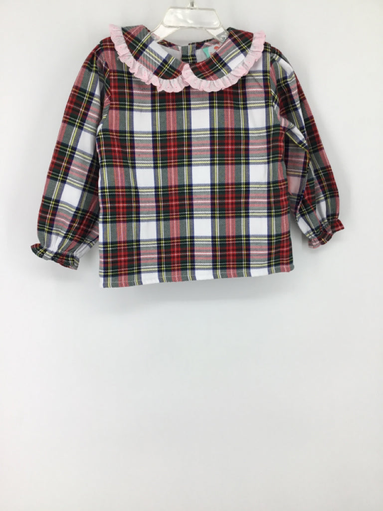 The Smocked Flamingo Child Size 3 Red Shirt - girls