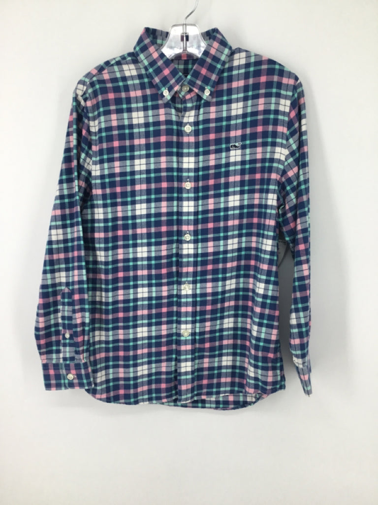 vineyard vines Child Size 8 Blue Plaid Shirt - boys
