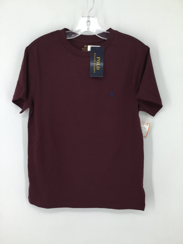Ralph Lauren Child Size 8 Burgundy Solid T-shirt - boys