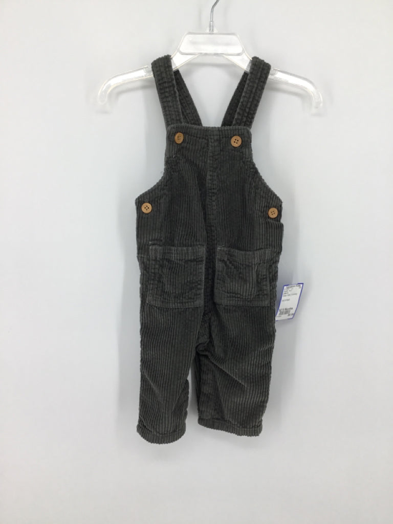 Little Co Child Size 6 Months Green Solid Overalls - boys