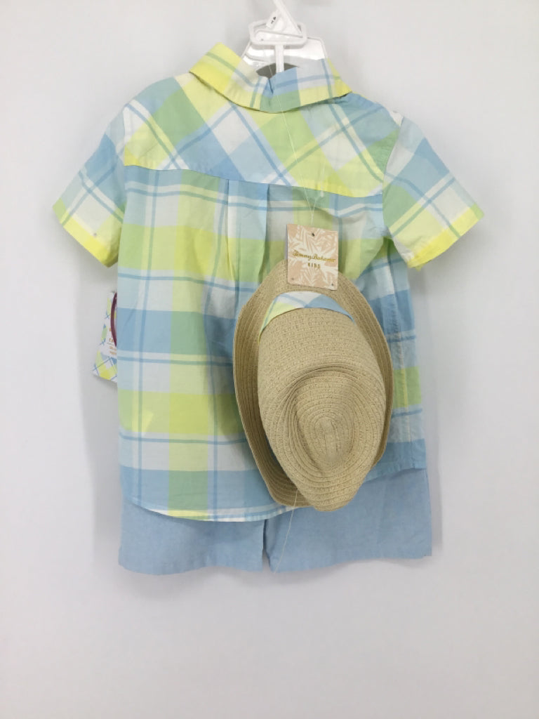 Tommy Bahama Child Size 4 Blue Plaid Outfit - boys