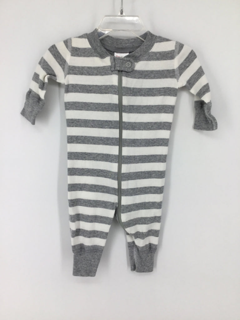 Hanna Andersson Child Size 0-3 Months Gray Stripe Pajamas - boys