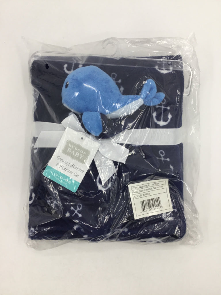 Hudson baby Navy Nautical Security Blanket and Blanket Set