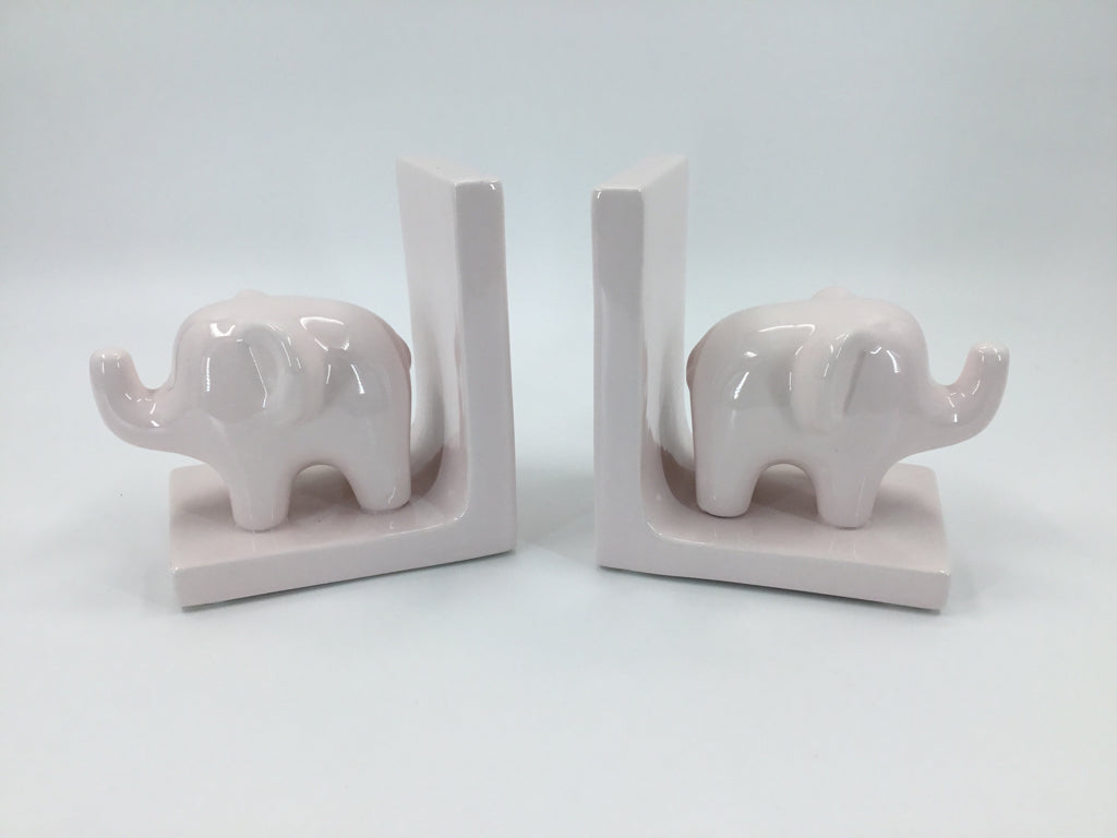 Beriwinkle Ceramic Pink Elephant Bookends