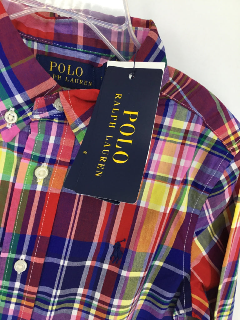 Ralph Lauren Child Size 7 Multi-Color Plaid Shirt - boys