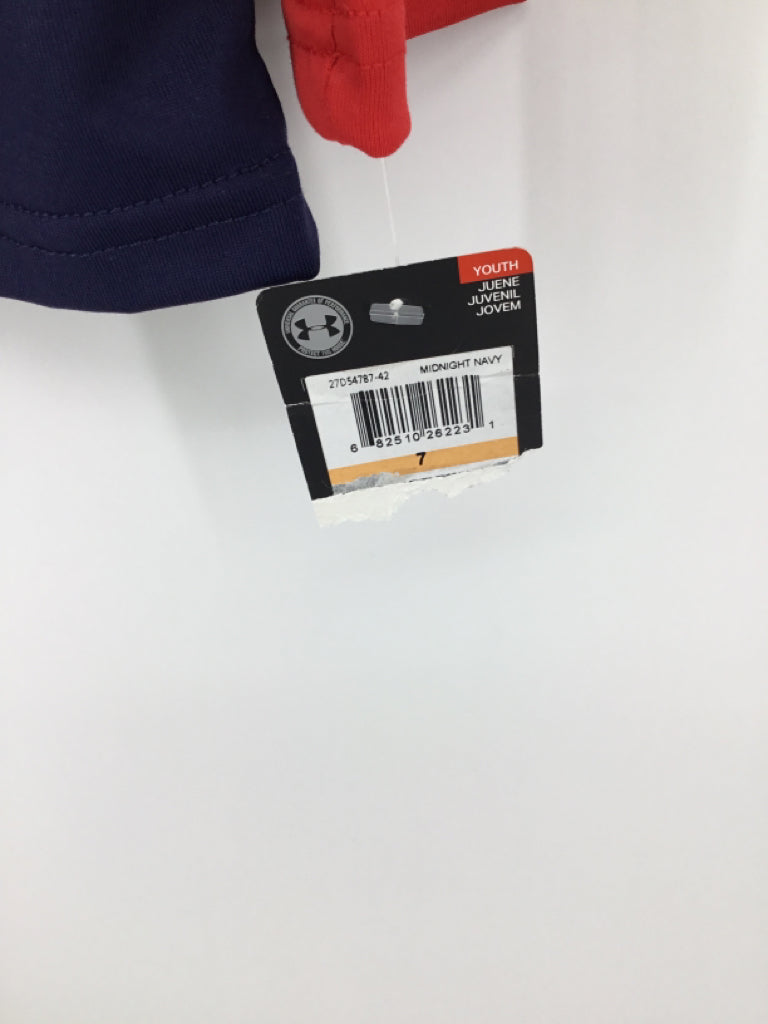Under Armour Child Size 7 Navy screen printed T-shirt - boys