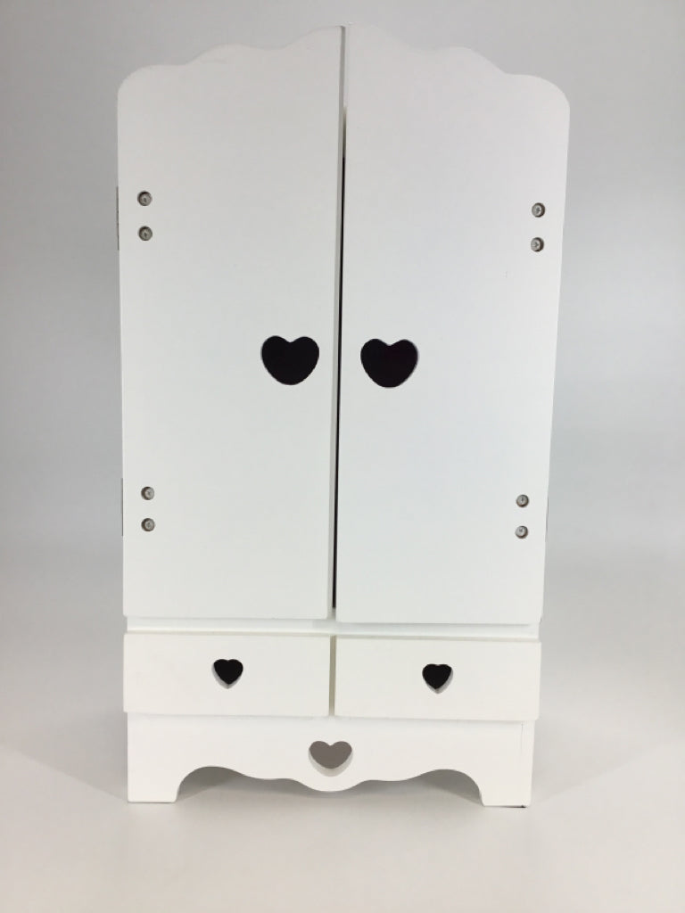 Melissa & Doug Wooden Doll Armoire with hangers