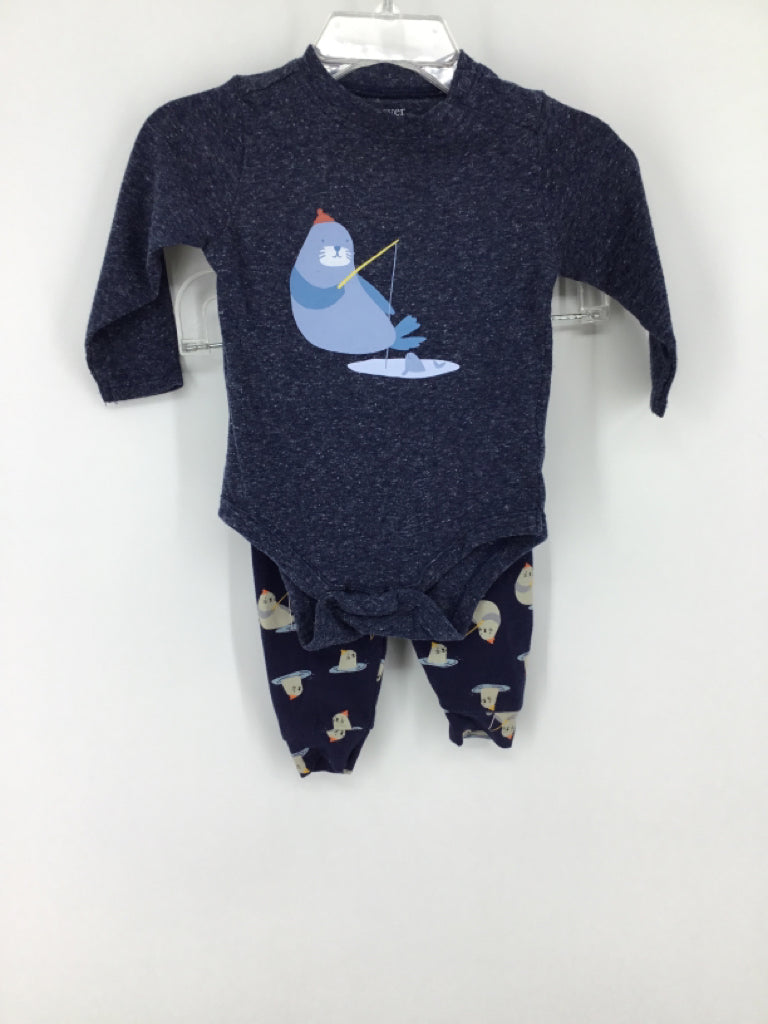 Ever & Ever Child Size 6 Months Blue screen printed Outfit - boys