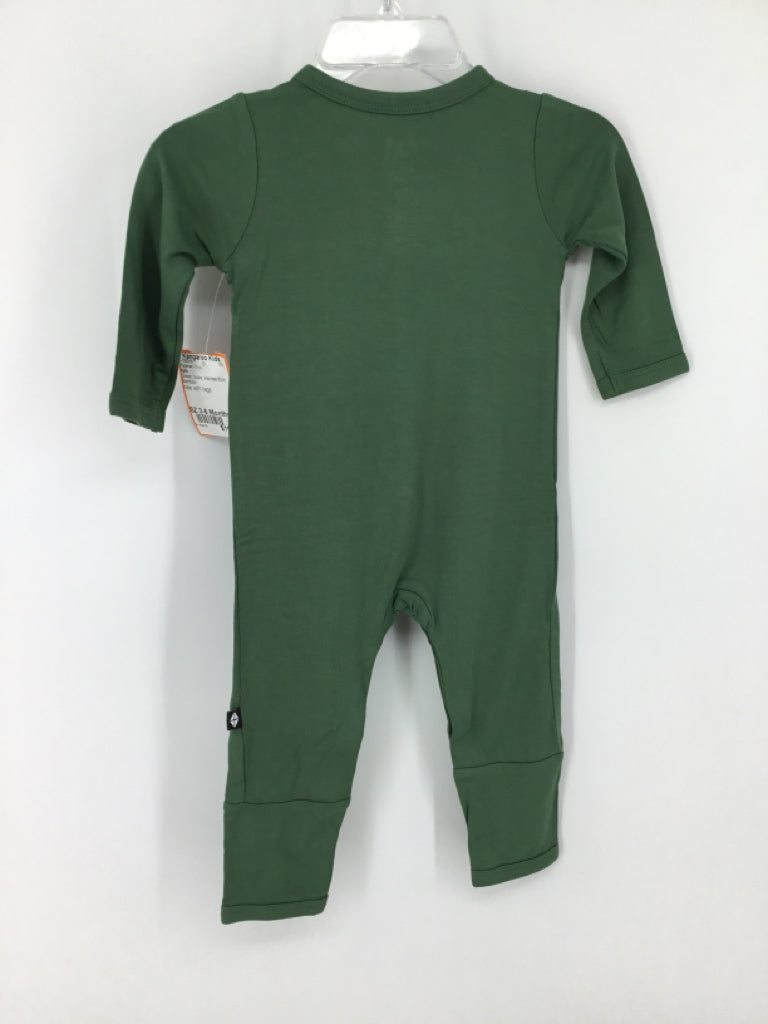 Kyte Child Size 3-6 Months Green Solid Pajamas - boys