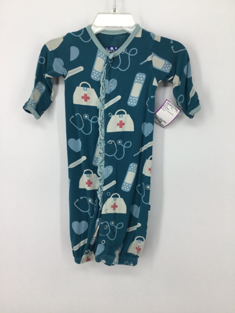 Kickee Pants Child Size 0-3 Months Teal Sleepers