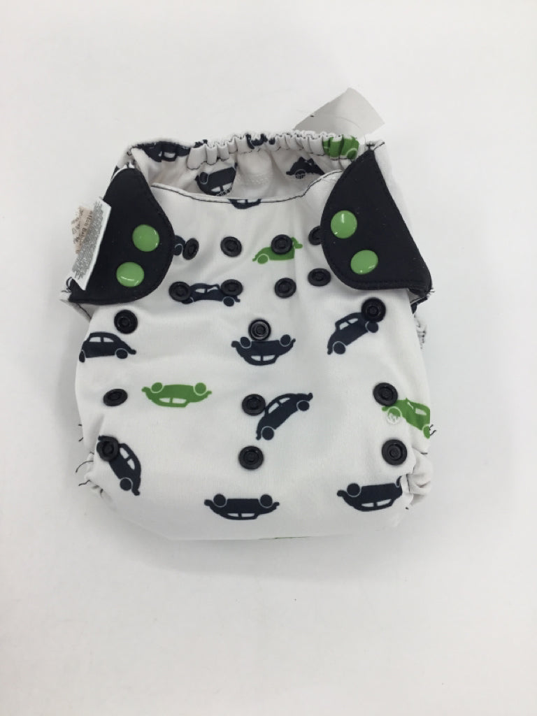 Bum Genius Child Size One Size White Print Free Time Cloth Diaper