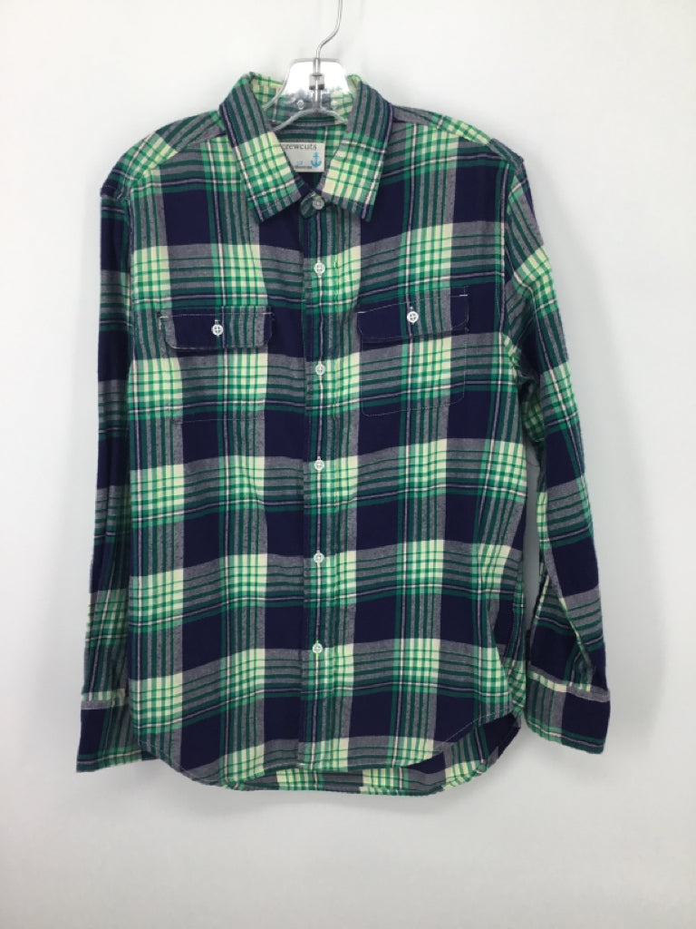 Crewcuts Child Size 12 Navy Plaid Shirt - boys