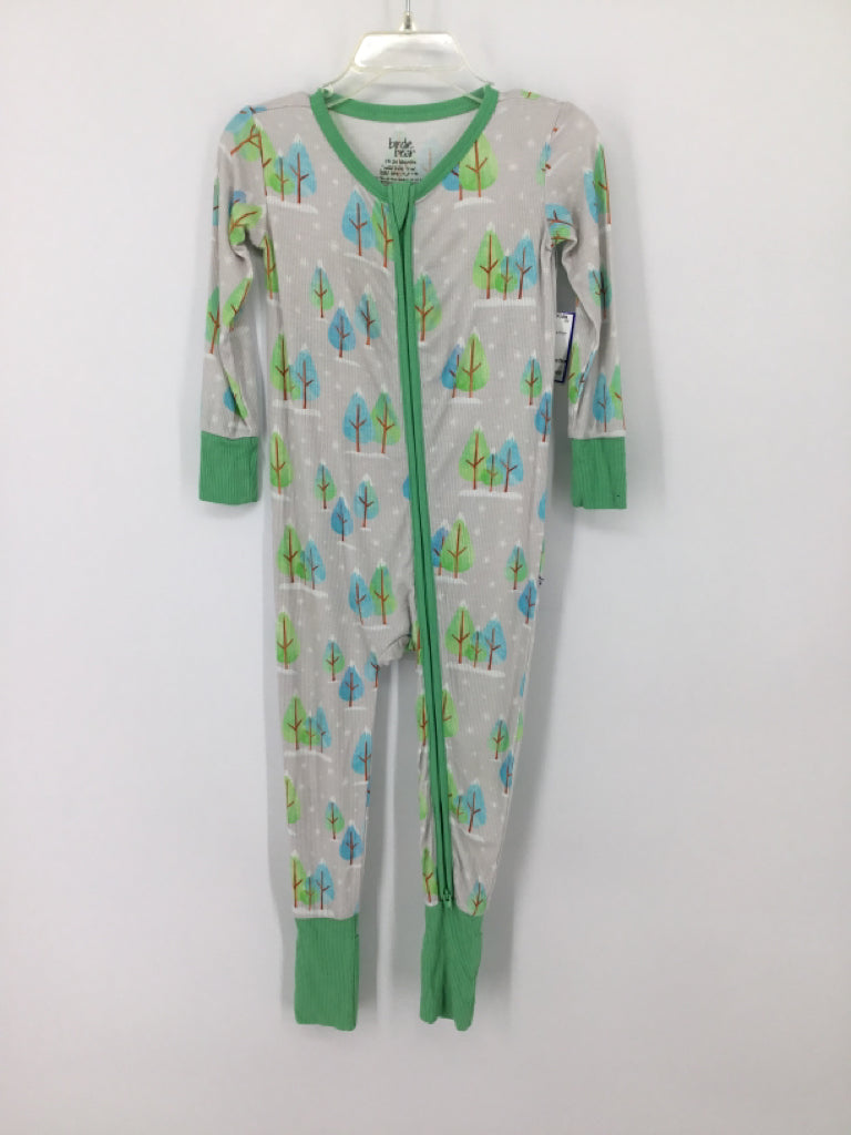 Birdie Bean Child Size 18-24 Months Green Print Pajamas - boys