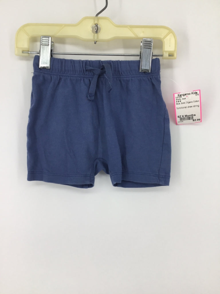 H & M Child Size 6 Months Blue Solid Shorts - boys