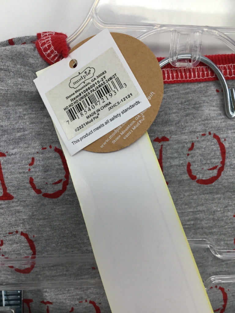 Mudpie Child Size 24 Months Gray Christmas Pajamas