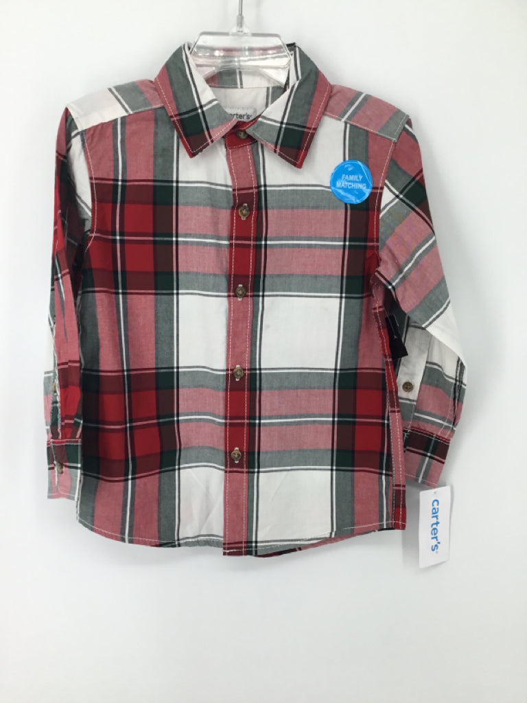 Carter's Child Size 2 Red Plaid Shirt - boys