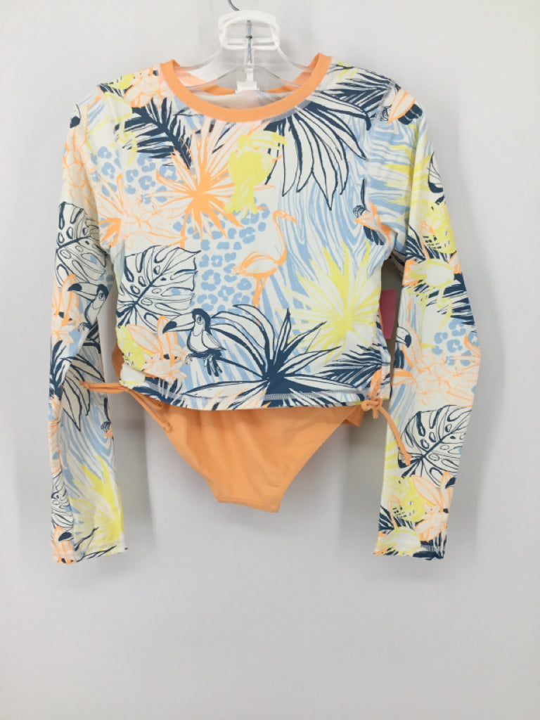 Ruffle Butts Child Size 12 Orange Swimwear - girls