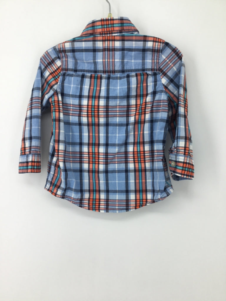 OshKosh B'gosh Child Size 2 Blue Plaid Shirt - boys