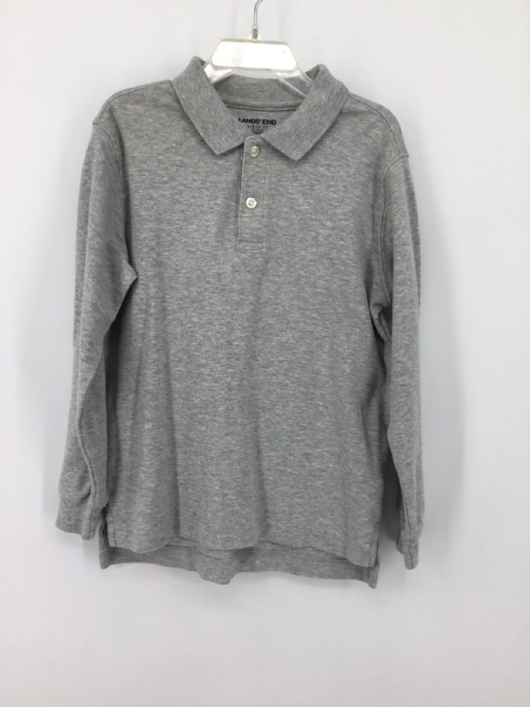 Lands' End Child Size 7 Gray Solid Shirt - boys