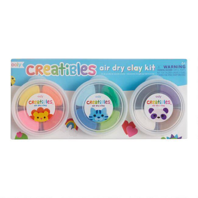 Ooly Creatables D.I.Y. Air-Dry Clay Kit Set of 12 colors + 3 tools