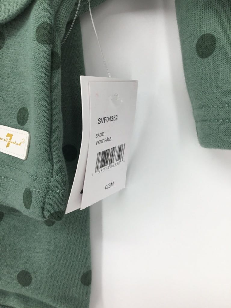 7 for all Mankind Child Size 0-3 Months Green Outfit - girls